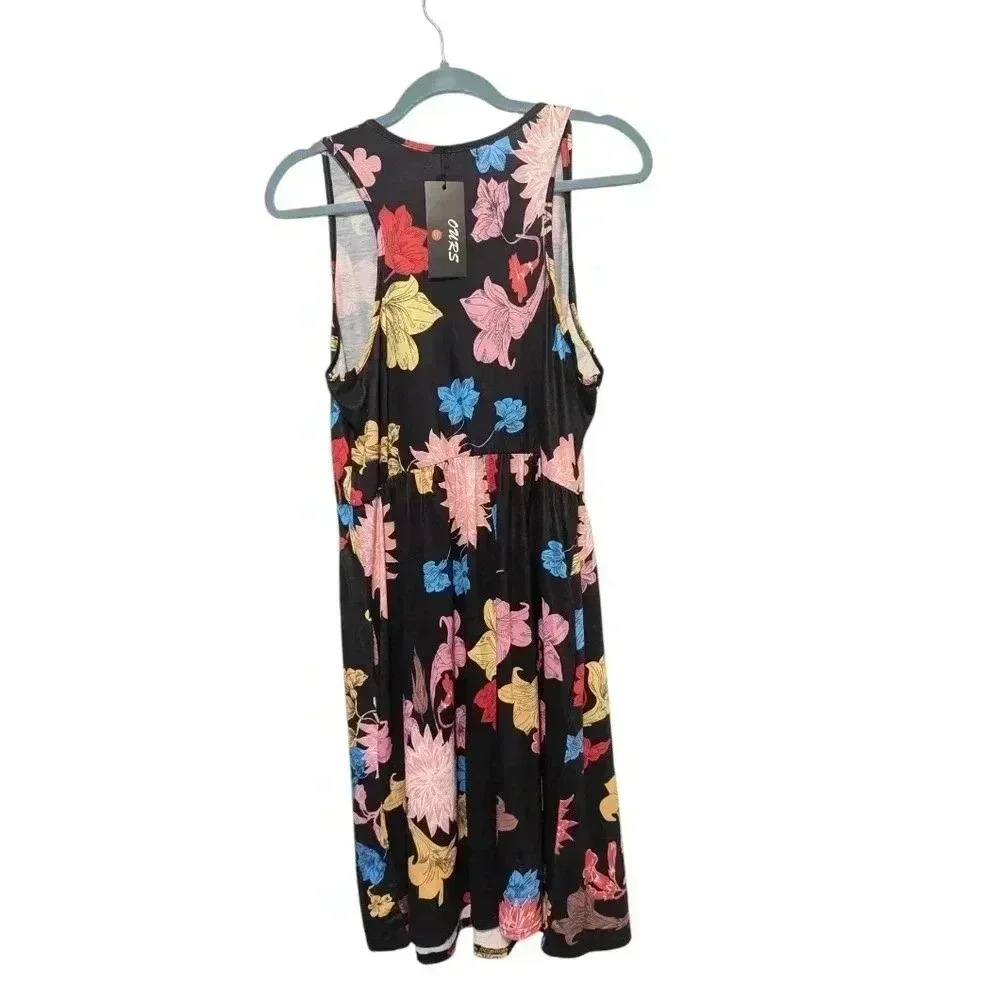NWT OURS Foral Sleeveless Midi Dress Pockets Midi - Picture 3 of 7